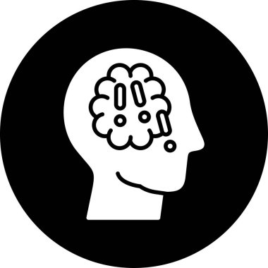 Beyin. Web simgesi basit illüstrasyon