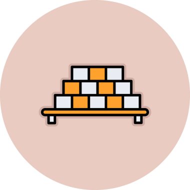 Bir yığın tuğla, inşaat ve inşaat ikonu