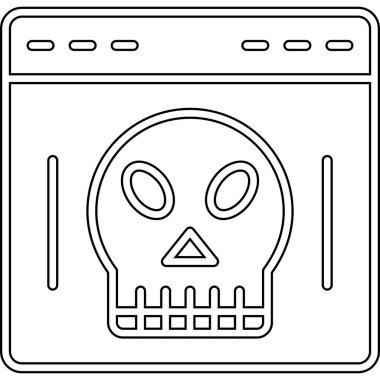 kafatası simgesi. Beyaz arkaplanda izole edilmiş web tasarımı için ölüm vektörü simgesinin basit bir gösterimi