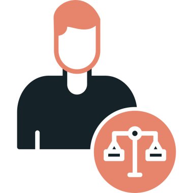 Adalet düz vektör simgesi