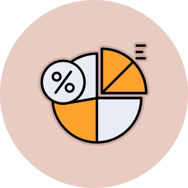 Bir pasta grafiği simgesinin vektör çizimi