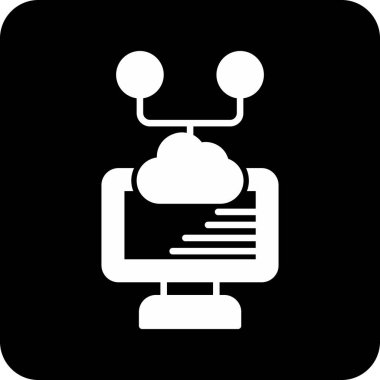 bulut hesaplama simgesi, vektör illüstrasyonu