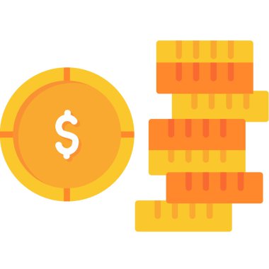 Dolar vektörü düz renk simgesi