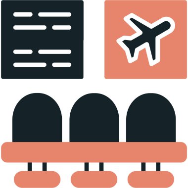 Uçuş Bilet simgesi, vektör illüstrasyonu