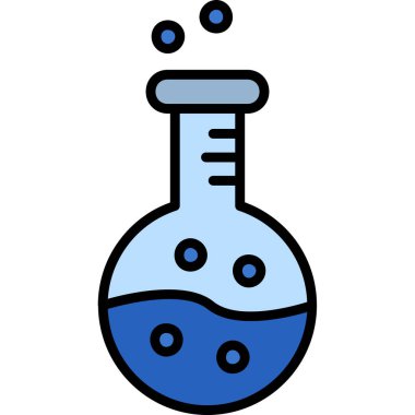 Kimya şişesi simgesi ile doldurulmuş - taslak biçim