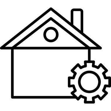 Ev onarım ikonu. Beyaz arkaplanda izole edilmiş web tasarımı için ev onarım ikonu