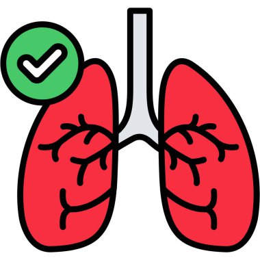 Lung Simge Vektör İllüstrasyonu