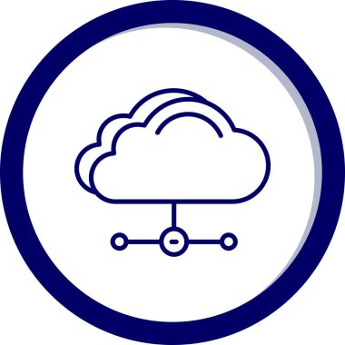 Bulut Hesaplama. Web simgesi basit illüstrasyon