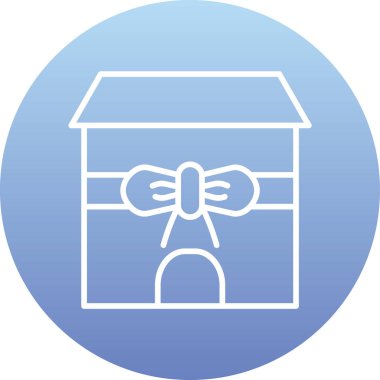 Hediye kutusu simgesi. vektör illüstrasyonu