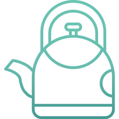 Çaydanlık. Web simgesi basit illüstrasyon