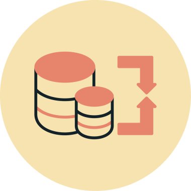 veritabanı vektör simgesi modern basit illüstrasyon