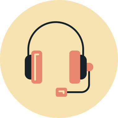 kulaklık simge vektör çizim