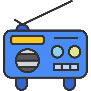 Radyo web simgesi, vektör çizim