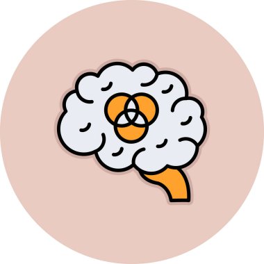 Beyin vektör simgesi modern illüstrasyon