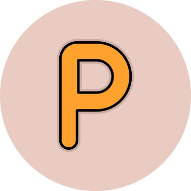 p harfi vektör simgesi modern illüstrasyon