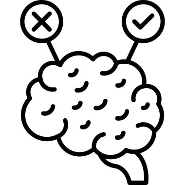 beyin ikonu vektör illüstrasyonu