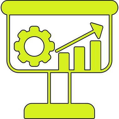 çubuk grafik simgesi. Vektör illüstrasyon biçimi ikonik sembol, yuvarlak açılar, beyaz arkaplan ve arayüzler için yeşil renk.