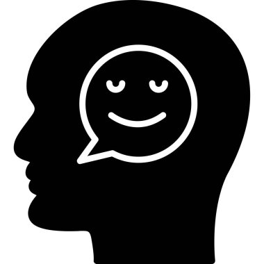 Gülümseme simgesi vektör çizimi dizaynlı beyin