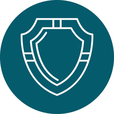 Benzersiz koruma kalkanı vektör simgesi