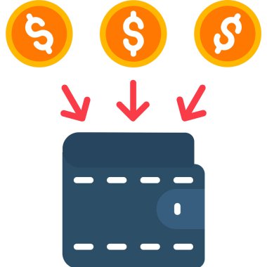 Doları nakit düz vektör simgesi