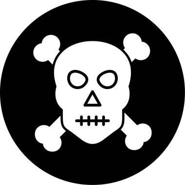 kafatası web simgesi, vektör illüstrasyonu