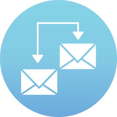 Beyaz arkaplanda e-posta pazarlama vektör çizimi.