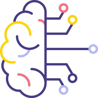 Beyin. Web simgesi basit illüstrasyon