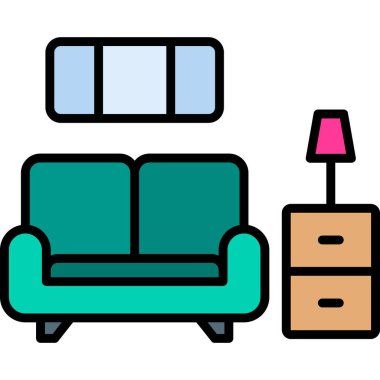 Mobilya. Web simgesi basit illüstrasyon