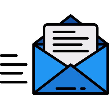 e- posta ileti simgesi. özet e- posta iletisi vektör rengi düz izole