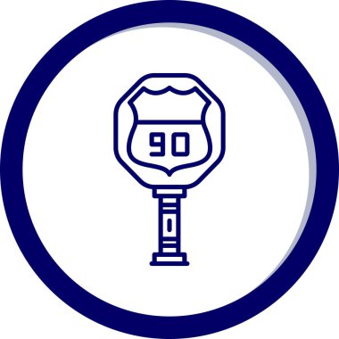 Bir pusulanın mavi ve beyaz ikonunun vektör çizimi