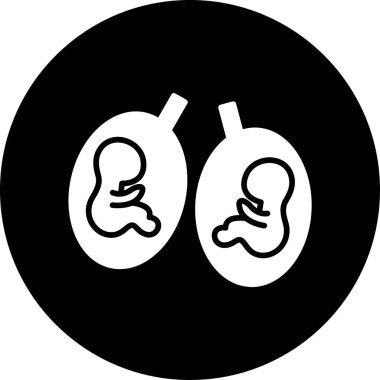 Siyah ve beyaz bir ikonun iki vektör çizimi