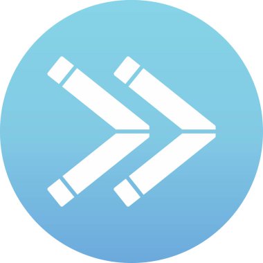 Bir daire işaretinin mavi ve beyaz kare simgesinin gösterimi