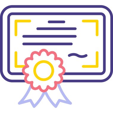 Sertifika. Web simgesi basit illüstrasyon