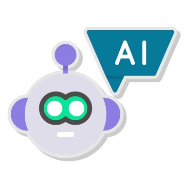 Yapay zeka simgesi, ai ai ile ilgili vektör çizimi.