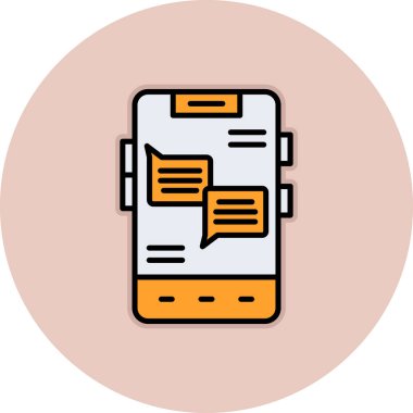 Belge simgesi, vektör illüstrasyonlu telefon