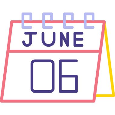 Takvim tarihi ve takvim simgesinin bir takvim simgesi üzerinde 8 Haziran tarihi.