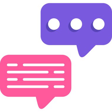 Sohbet baloncukları konuşma simgesi, basit vektör illüstrasyonu