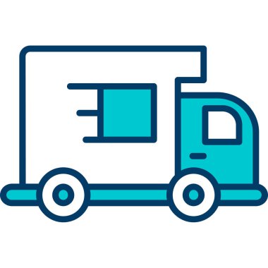 dağıtım kamyonu ikonu vektör illüstrasyon grafik tasarımı