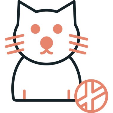 Doldurulmuş ana hatlı hayvan kedi simgesi