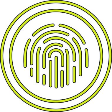 parmak izi simgesi, modern basit illüstrasyon tasarımı