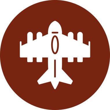 Havacılık vektör simgesi. biçim düz yuvarlak sembol, kahverengi renk, yuvarlak açılar, beyaz arkaplan