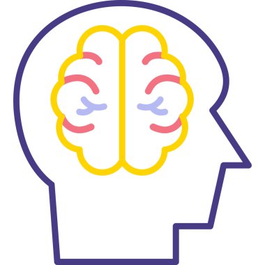 Beyin. Web simgesi basit illüstrasyon