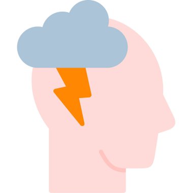 İnsan beyni simgesi, vektör illüstrasyonu