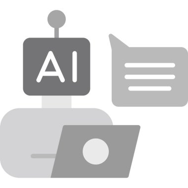 AI düz vektör simgesi