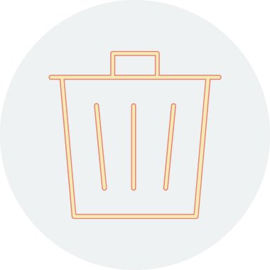 Çöp kutusu simgesi, vektör illüstrasyonu