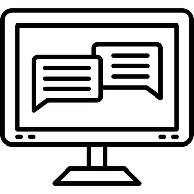 sohbet simgesi, özet biçimi olan bilgisayar ekranı