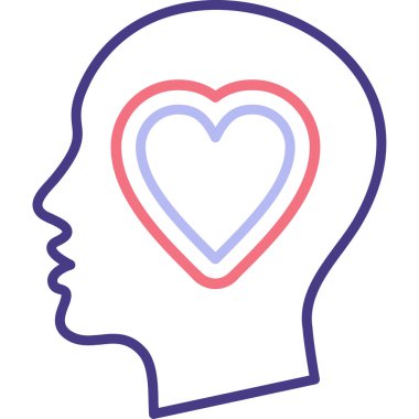 baş kalp simgesi, basit illüstrasyon