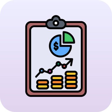 İş ve finans simgesinin vektör illüstrasyonu
