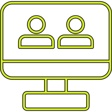 Bilgisayar monitörü. Web simgesi basit illüstrasyon