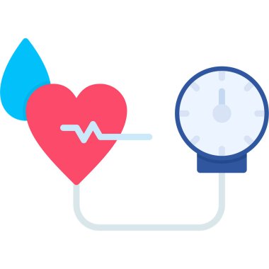 Kalp atış hızı ikon vektör çizimi tasarımı ile kalp atışı